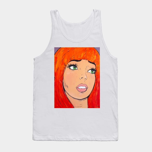 Redhair Girl Tank Top by NataliaShchip